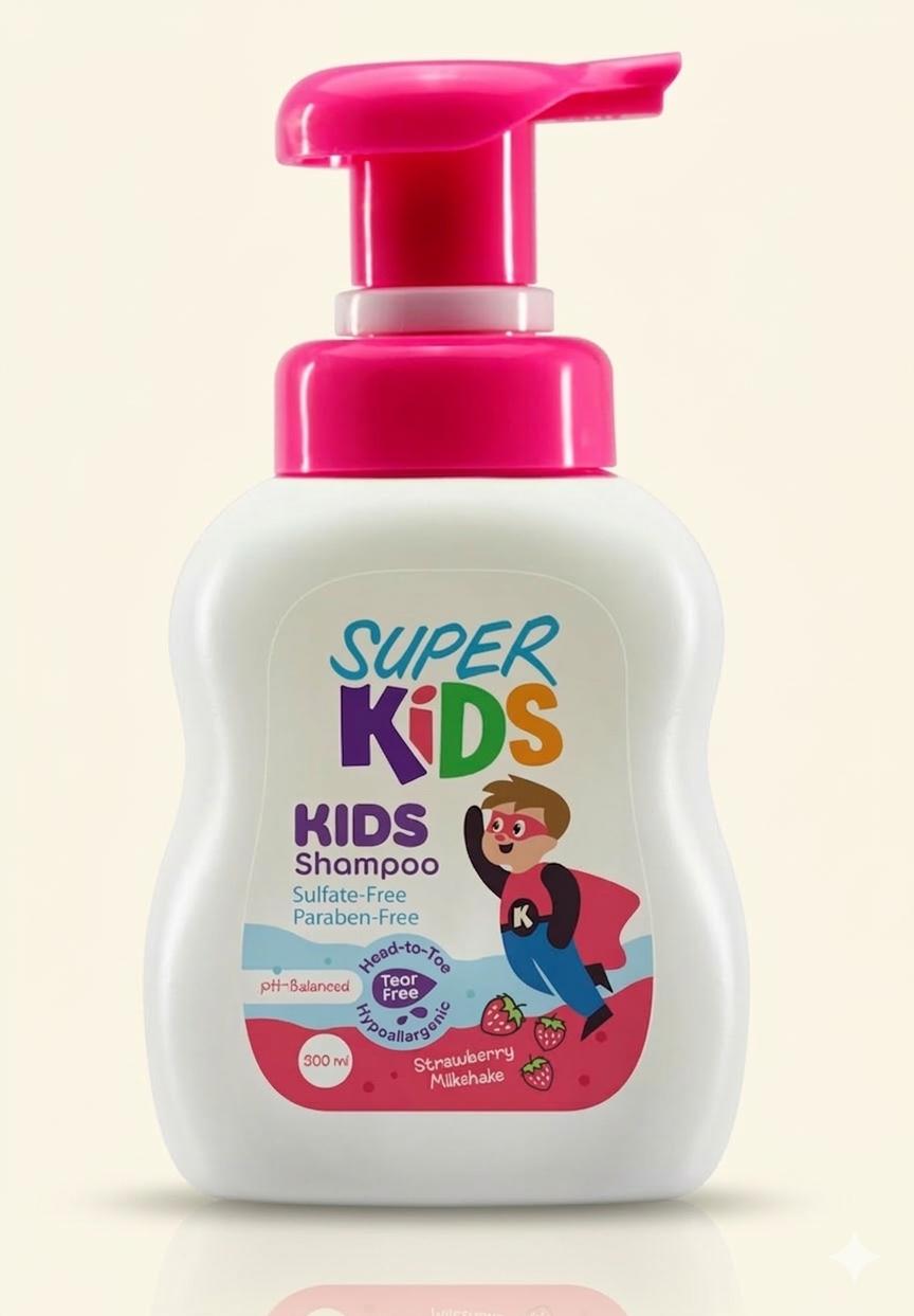 Superkids Kids Strawberry Milkshake Shampoo 300 ml