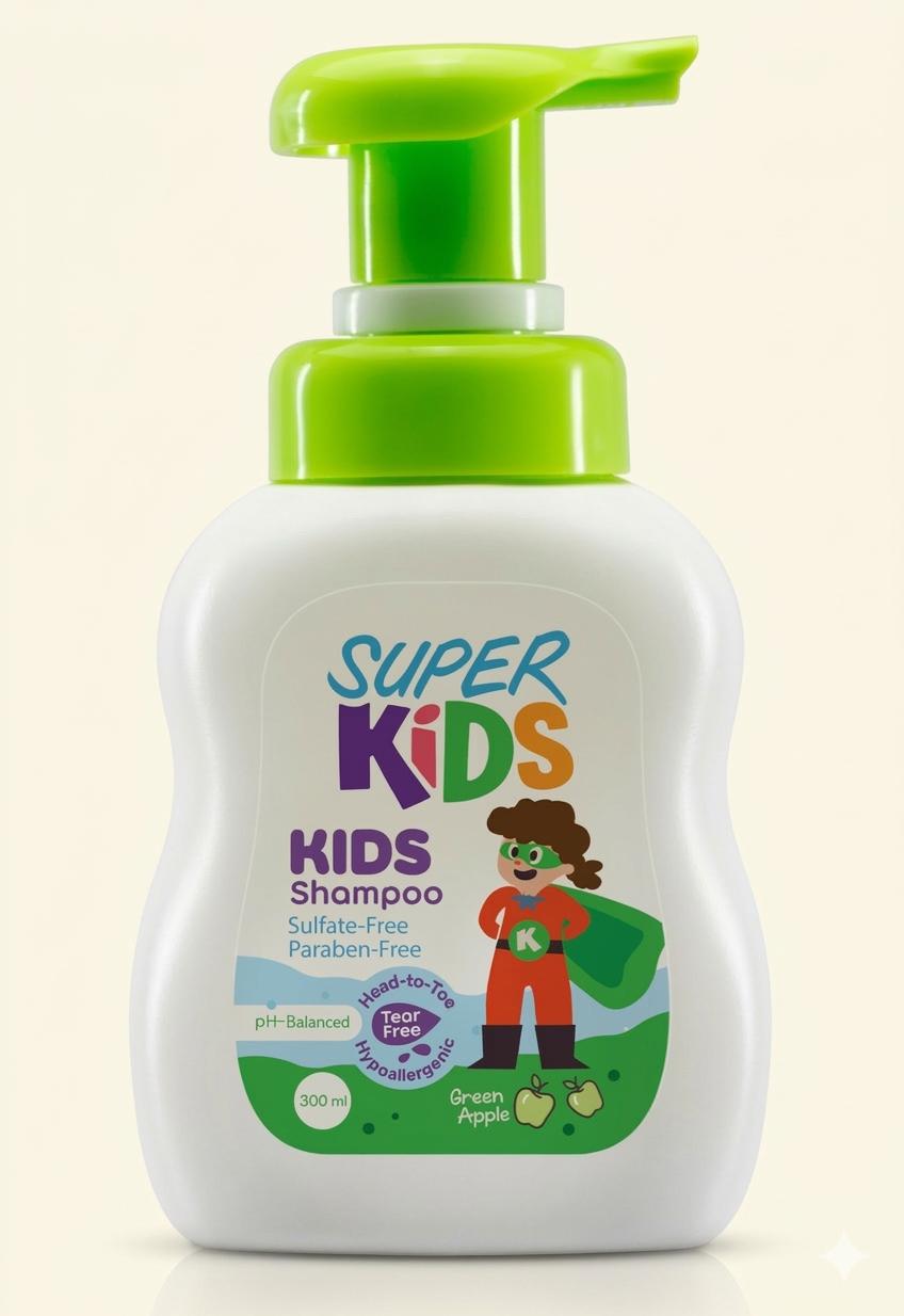 Superkids Kids Shampoo Green Apple Fragrance