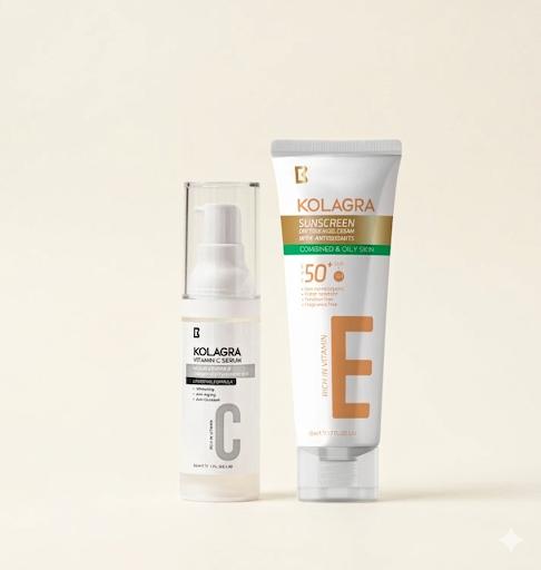 Kolgara Vitamin C Serum 30 ml + Sunscreen Gel cream