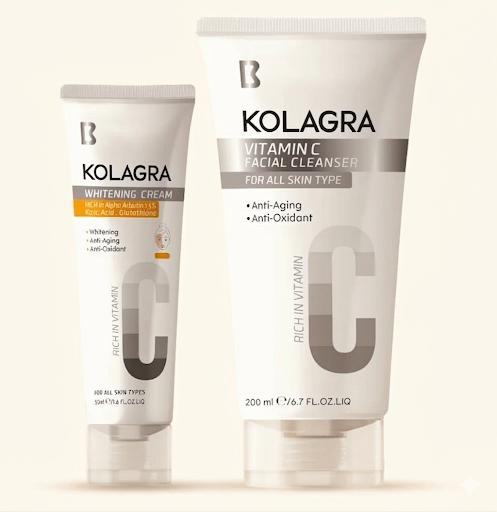 Kolagra Facial Wash+Whitening Cream 50+200ml