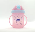Bubbles Baby Cup with Silicone Straw Pink